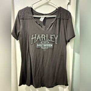 Harley-Davidson Women's Studded Gray Tee